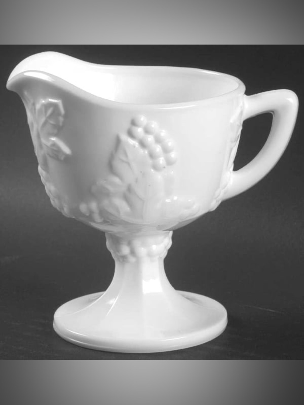 Vintage Indiana Glass Colony Harvest Grape Milk Glass Creamer & Sugar Bowl